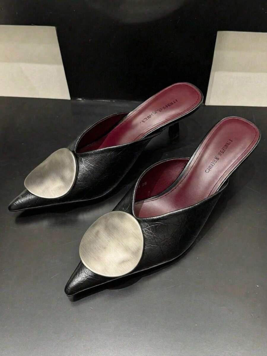 Women's Fashion Pointed Toe High Heel Pumps - Black - View 1