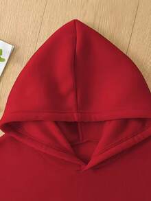 Letter Graphic Cute Women's Oversized Hoodie In Light Grey, Y2K Style Fall/Winter Clothes For Women  Women Winter Clotheshoodie,Christmas Outfit WomenchristmasWomen's Oversized Hoodie - Đỏ 2 - Xem 3