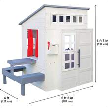 KidKraft 10236 Modern Outdoor Playhouse Blanco - como en la foto - Ver 3