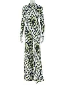 Conjunto de Pantalón Ancho Estampado para Mujer, Manga Larga Ajustada, Cintura Alta, Elegante, Novedad de Moda - Floral verde - Ver 8