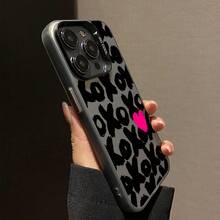 1pc Personalized English Heart Pattern Reflective Lightweight Scratch-Resistant Phone Case Compatible With Iphone 11/13/15/15 Plus/15 Pro/15 Pro Max/11/12/13/14 Pro Max/XS/XR/11 Pro/11 Pro Max/12 Pro/12 Pro Max/13 Pro/13 Pro Max/14 Pro/14 Pro Max/14 Plus/7 Plus/8 Plus/8/SE2 - Multicolor - View 3