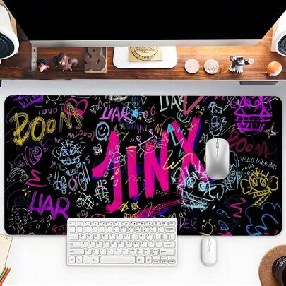 Tấm lót chuột chơi game cỡ lớn, đầy màu sắc và phong cách graffiti, thảm trải bàn cá nhân hóa với viền cao su chống trượt, phù hợp cho máy tính xách tay, máy tính để bàn, chơi game và văn phòng, một món quà cá nhân hóa lý tưởng cho gia đình và bạn bè.
