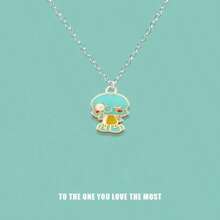 SPONGEBOB 1件可爱卡通海绵宝宝和派大星极简项链，送给女朋友、男朋友的理想礼物，情人节礼物 - 彩色 - 查看 12