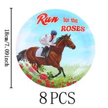 Racing Horse Disposable Tableware Set, 7/9 Inch Party Plates, Disposable Paper Plates And Cups Suitable For Holidays, Weddings, Engagements, Weddings, Birthdays, Parties, Celebration Events - Multicolor - View 6