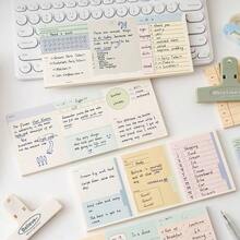 Three-Section Notepad With Organized Sticky Notes, Non-Adhesive, Creative, Tearable Planning Paper For Students' Reminders And Messages. - Nhiều màu - Xem 1