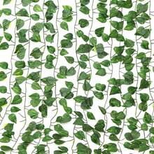 12pcs 6.9ft Artificial Ivy Garland, Fake Ivy Leaves, Green Plants, Hanging Vines, Plant Leaf Wreath, Home Garden Decor, Poison Ivy Costume, Artificial Plants, Rose, Decorative Style, Party & Holiday Decor, Bedroom Decor Accessories, Mother's Day Decor, Spring Decor, Valentine's Day Decor - A - View 5