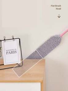 1pc Duster With Extension Pole And Bendable Ultra-Fine Fiber Head, Washable, Suitable For Home Cleaning, Floor Cleaning