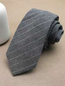 1pc Striped Knitted Necktie, Suitable For Casual Street Style And Daily Wear, British Style - Multicolor - View 7