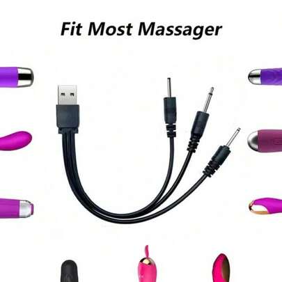 三合一USB充电线，DC2.5和DC2.0接口，适用于为洁面刷、美容仪和其他小型电器供电