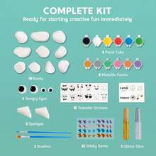 Kit de pintura de roca para niños, artes y manualidades para niñas y niños de 6 a 12 años, suministros de bricolaje para pintar rocas, kits de manualidades de Pascua, cumpleaños para niños,38259509 - Marrón Chocolate - Ver 6