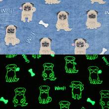 1pc Soft, Lightweight & Warm Flannel Glow-In-The-Dark Dog Pattern Blanket, Suitable For All Seasons, Great For Sofa, Bed, Office Nap, Dates, Holidays Gift - Blue - View 2
