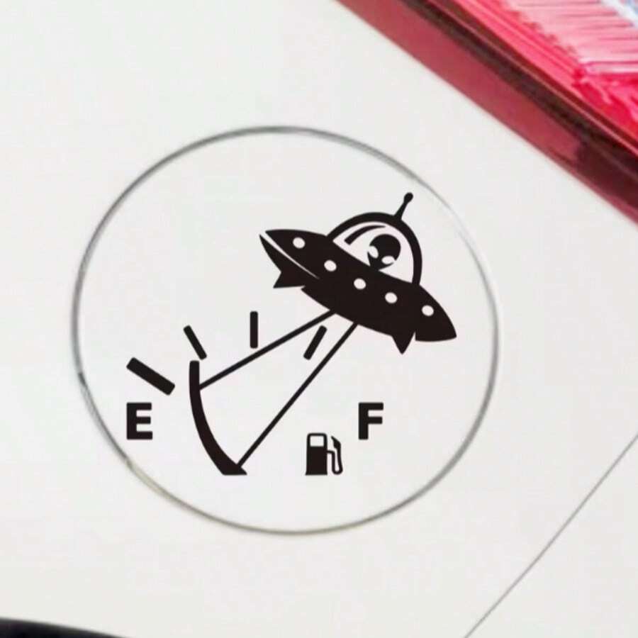 Alien Balloon Car Gas Tank Sticker | Vinyl Decal Sticker For Car Fuel Tank Door Decoration, Self-Adhesive - A - View 1