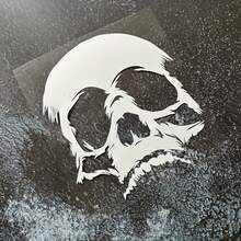 Car Skull Creative Decal, Car Fuel Door Sticker, Suitable For Cars, Laptops, Helmets, Trucks, SUVs And Motorcycles - Waterproof Sticker - Horror Skull Pattern, Easy To Apply, Car Decoration Accessories ,Car Accessories ,Car Decals ,Car Decor ,Car Stickers ,Car Essentials ,Car Stuff - A - View 12