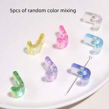 5pcs Acrylic 3D Transparent Colorful Large Hole Jelly Letter Beads, Random Mixed Colors, For Handmade DIY Jewelry Making Necklace Bracelet Earrings Bag Chain Keychain Keyring Clothing Zipper Accessories Pendant - Multicolor - View 31