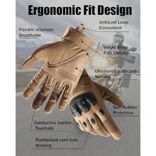 男士露指战术手套 - 柔软橡胶材质，防滑设计，适合骑行、健身、露营、狩猎、射击等活动 - 棕色 - 查看 2