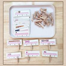 qixi 1 Set Interesting Measuring Ruler For Elementary School & Kindergarten, Math Paper Game Educational Toy, Intellectual Development Model - Multicolor - View 5