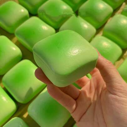 Soft & Slow Rebound Realistic Mini Bread Squeeze Toy, Realistic Butter Toast, Longjing Green, Green Apple, Small Pink Berry, Small Square Loaf, Stress Relief Toy, Small Gift Packaging, Random Delivery