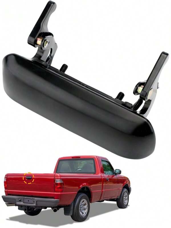Metal Tailgate Door Handle, Compatible With 1998-2011  Ranger, 01-10  B2300 B3000 B4000, Textured Exterior Rear Tail Gate Latch, Replace #   1L5Z9943400AAA, FO1915109, Liftgate Latch Handle