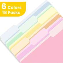 File Folders, 30 Pack Manilla Folders 8.5 X 11, Colored File Folders Home Office School Supplies For Documents Files Paper, 6 Bright Colors - Màu sắc tươi sáng (18 chiếc) - Xem 3