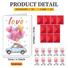 5张情人节贺卡，新款大号情人节贺卡和信封套装，浪漫心形贺卡，附手写甜蜜情书，完美表达对伴侣或爱人的爱意。 - T02040176 - 查看 2