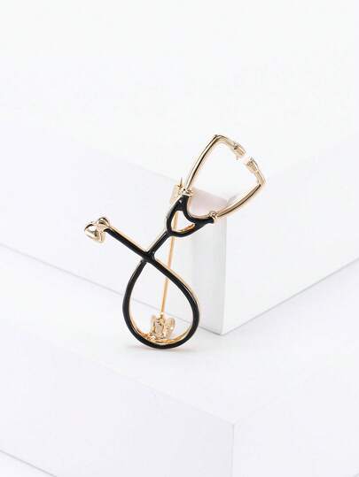 Luxury Enamel Stethoscope Brooches - Medical Tool Pins For Women Casual Party Jewelry Accessories / Friends Gifts Badges Decoration