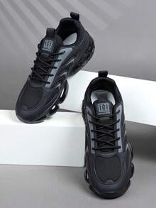 Fashion Casual Men's Shoes,Classic Stylish Men Sports Shoes Lace-Up Running Shoes,Personalized Men Sneakers Street Casual Shoe - Grey - View 3