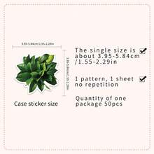 50pcs Minimalist Plant Yuzu Leaf Traditional Culture Blessing Decorative Stationery Envelopes, Bookshelf Stickers - Multicolor - View 2