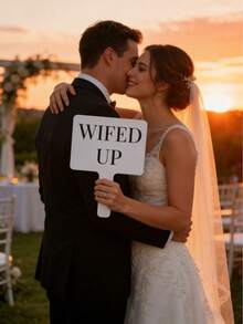 1/3/5/10/20pcs Customized Photo Props And Personalized Hand-Held Signs, Tailored For Various Celebration Occasions Such As Weddings, Parties, Birthday Parties, Bachelorette Parties, Fashionable And Elegant Photo Props. These Fun, Charming, Stylish, And Elegant Signs Can Be Used As Props For Wedding Photo Booths. - Multicolor - View 3