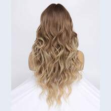 Wellenförmige lange Ombre blonde Perücke mit für Frauen, dunkle Wurzeln, lange Locken, blonde Damenperücken mit und dunklen Wurzeln für den Alltag und Partys, lange wellige schmutzige blonde Perücke (66) - Ombré-Blond - Übersicht 5