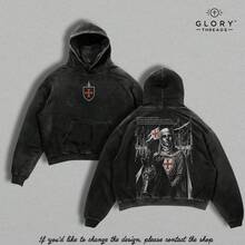 1pcRetro Baldwin IV "The Leper King" The Crusader King And His Holy Army Vintage Washed T-Shirt Hoodie Tank Top Sweatshirt|  Jerusalem Cross Medieval Christian Streetwear| Medieval Cross Armor Glory Of God Outfitgraphic Tee Graphic Tee - 連帽衫洗滌 - 查看 1