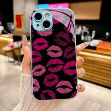 Kiss Marks Pop Art Style Fashion Statement High-End Fashion,Shockproof,Stain-Resistant And Durable Creative Glass Phone Case For IPhone 17/17Air/17Pro/17ProMax/16/15/14/14Plus/Pro/ProMax/13/12/11/Pro/ProMax,The Perfect Festival Gift - Màu xanh lam - Xem 18