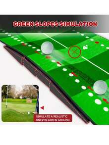 1pc Home & Office Golf Putting Mat, Plush Velvet Long Carpet Practice Pad - Multicolor - View 7