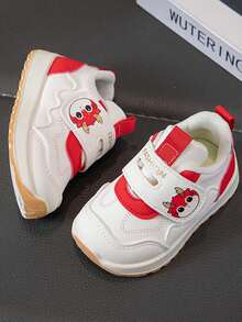 1双卡通熊猫和小牛图案儿童鞋，透气轻便婴儿鞋，儿童校园及街头潮流运动鞋 - 紅色 - 查看 5