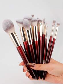 15Pcs Professional Makeup Brushes Set Premium Synthetic Foundation Concealer Eyeshadow Brush Set Premium Synthetic Make Up Brushes For Liquid, Cream & Powder Eyeshadow - Multicolor - View 9