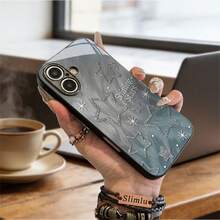 Estrellas Brillantes Animadas y Mágicas Funda de teléfono a prueba de golpes  de  para IPhone 17 16 15 14 13 12 11 X XS Pro Max 8 7 6 Plus SE GALAXY 21, 22, 23, 24, 25  31 35 36 plu - Negro - Ver 9
