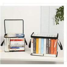 2pcs Large Foldable Transparent PVC Storage Bags With Handles - , Multipurpose Storage Bags For Clothes, Books, Shoes Etc. - Black Trim - Style a Transparent Black Handbag - Large Size (2 Pieces) - View 2