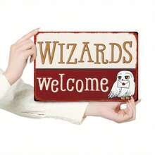 CIFbuy Pewter Vintage Wizard Welcome Metal Sign 8x12 Inch Retro Home Décor Wall Art Tin Sign For Pub Bar Cafe Man Cave - 彩色 - 查看 1