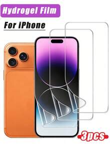 3 Packs Hydrogel Screen Protectors Compatible With IPhone 17 Pro Max, Clear Soft TPU Screen Protectors, Suitable For The 6.9-Inch Compatible With IPhone 17 Pro Max, Bubble-Proof, Scratch-Resistant, Easy To Install, Compatible With Phone Cases, A Perfect Valentine's Day Gift. Screen Protection Essentials, Applicable To Daily Shield, Office, Home Daily Shield Office Home Phone Screen Protector Phone Accessories Waterproof Shockproof Anti-Fall Scratch Resistant - View 1
