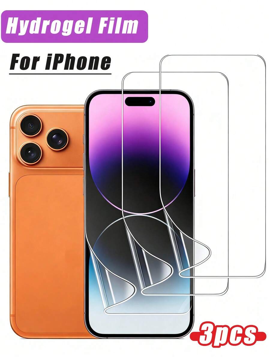 3 Packs Hydrogel Screen Protectors Compatible With IPhone 17 Pro Max, Clear Soft TPU Screen Protectors, Suitable For The 6.9-Inch Compatible With IPhone 17 Pro Max, Bubble-Proof, Scratch-Resistant, Easy To Install, Compatible With Phone Cases, A Perfect Valentine's Day Gift. Screen Protection Essentials, Applicable To Daily Shield, Office, Home Daily Shield Office Home Phone Screen Protector Phone Accessories Waterproof Shockproof Anti-Fall Scratch Resistant - View 1