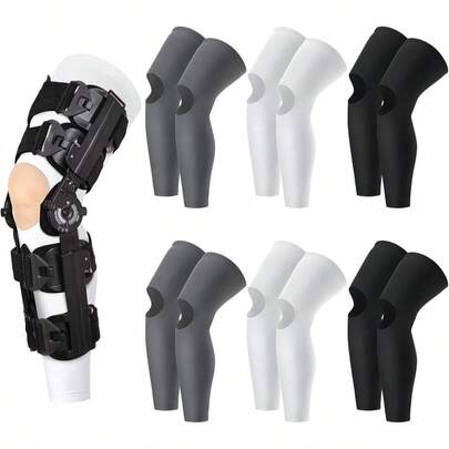 12 Pcs Knee Brace Undersleeve Open Patellan Brace Knee Compression Knee Sleeve Breathable Leg Sleeves Knee Men Women Thigh Shin Knee Support Sports Protector, Medium