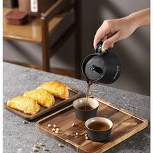 Multipurpose Wooden Breakfast Tray - Square And Round Wooden Trays, Suitable For Cheese, Appetizers, Hors D'oeuvres And Desserts - Ideal For Serving Platters, Decorative Trays, Bathroom Or Kitchen Countertops, Home Decor, Coffee Tables - Suitable For Christmas, Halloween, Thanksgiving, Food Trays - Camel - View 10