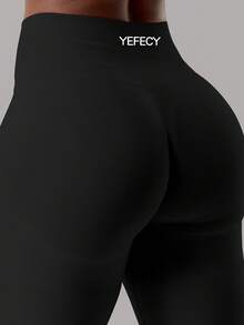Yefecy Women's High Waist Butt Lifting Tight Yoga Pants, Outdoor Sports Shaping Fitness Leggings - Black - View 3