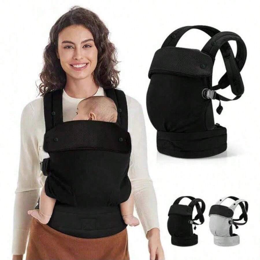 Baby Carrier, Infant Cotton Front & Back Dual-Use Multifunctional Child Carrier Backpack - Multicolor - View 1