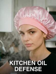 2pcs Satin Sleeping Cap, Breathable & Soft Hair Care, Comfortable Fit With Elastic Band, Suitable For Curly Hair, Wide Solid Color Brim, Satin Elastic, Soft & Comfortable, Fashionable & Breathable, Daily Hair Care | Satin Cap | Smooth Satin Texture (Random Color & Style) - Multicolor - View 9