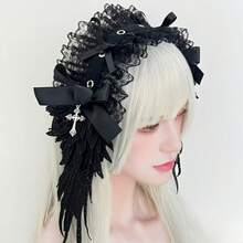 1pc Lolita Angel Wings Headband, Gothic Dark Angel Headdress Hair Accessory, Subculture Punk Hairband - Multicolor - View 14