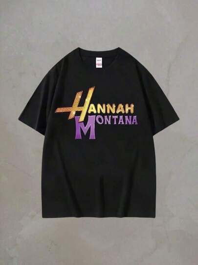 2026 Hannah Montanas Pure Cotton Tee Japanese Men T-Shirts 2000s Anime Unisex Clothes Summer Casual Pure Cotton Men' S T-Shirt Effortless Styling, Showcase Your Unique Style Jasual Summer T-Shirt, Comfortable Outdoor Casual Wear