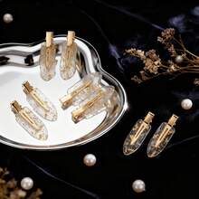 8/4件套金色无缝发夹，闪亮新娘头饰，伴娘发饰，婚礼装饰，优雅发饰，伴娘礼物 - 金色 - 查看 5