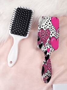 1pc Y2K Aesthetic Series Air Cushion Comb, Featuring Unique Y2K Style Elements Such As Cherry, Butterfly, Heart, Lip Print, Bow, Flower, Candy Patterns, Designed Delicately, Straight Hair Brush, Made Of PC+TPU Material. - Multicolor - View 8