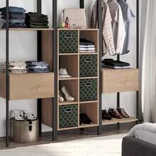 Black Foldable Storage Cubes Bins , Fabric Storage Box Cubes Organizer Baskets With Dual Handles For Home Organizer Grey Gold - 灰金色 - 查看 5