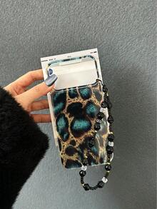 高级 IMD 闪光渐变亮面豹纹保护手机壳,配有串珠手链配件,兼容 16 Pro Max、16、16 Pro、15 Pro Max、14 系列、13 系列、12/11 Plus,超薄磨砂软硅胶手机壳 - 彩色 - 查看 3